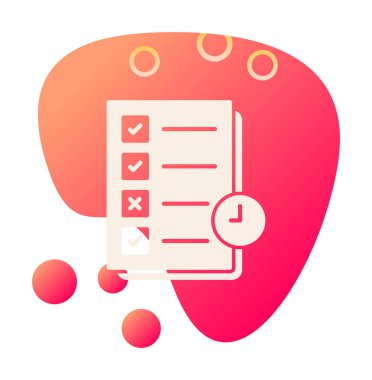 Görev planlama doğrusal simgesi. Kontrol listesi. Planlayıcı ağ simgesi, vektör illüstrasyonu 