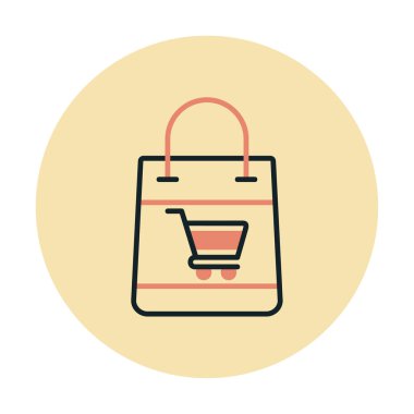 Basit Yük Torbası simgesi, vektör illüstrasyonu