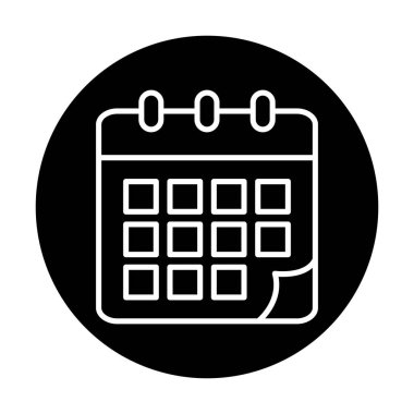 Takvim düzlüğü simgesi, vektör illüstrasyonu 