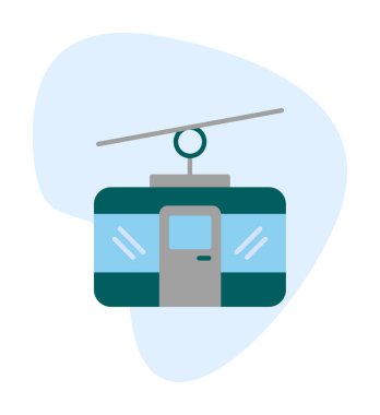 Basit Kablo Araba simgesi, vektör illüstrasyonu