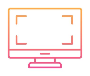 bilgisayar izleme simgesi, vektör illüstrasyonu basit tasarım