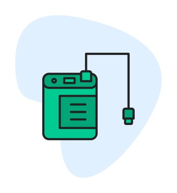 harici sabit disk simgesi, vektör illüstrasyonu basit tasarım