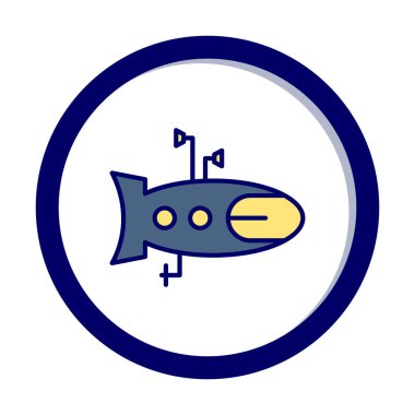 denizaltı simgesi web basit illüstrasyon