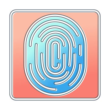 Parmak izi web simgesi vektör illüstrasyonu