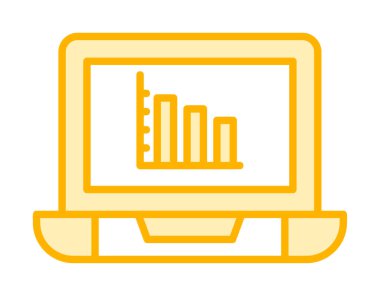 Çevrimiçi Bar Grafik simgesi vektör illüstrasyonu