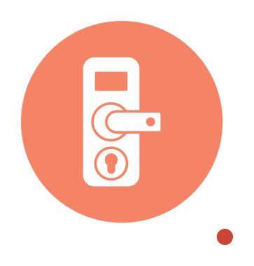 Kapı kolu ve anahtar deliği simgesi, vektör illüstrasyonu 