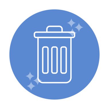 Çöp kutusu vektörü düz simge tasarımı