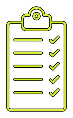 Kontrol listesi vektör simgesi modern basit vektör illüstrasyonu