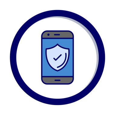 Güvenlik Düz simgesi, Kalkanlı Telefon 