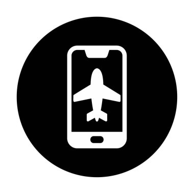 Akıllı telefon ekranında uçak kipi, vektör illüstrasyonu 