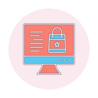 Ekran vektör illüstrasyonunda ticaret simgesi