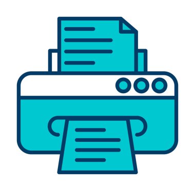 yazıcı simgesi web basit illüstrasyon