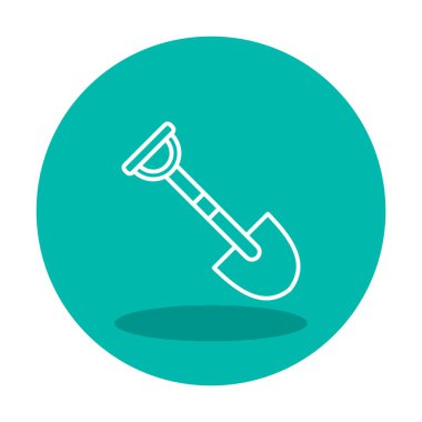 Bahçe küreği ikonu. Kürek karikatür simgesinin vektör çizimi                 