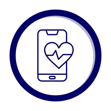 Akıllı telefon ekranında kalp atış hızı sembolü, satır biçimi simgesi, vektör tasarımı 