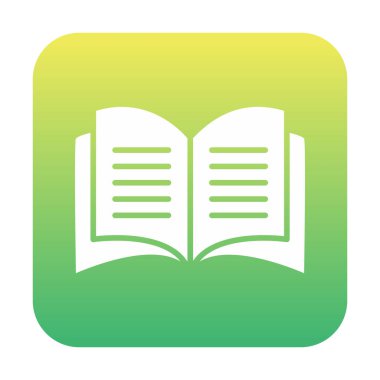 Basit Açık Kitap simgesi, vektör illüstrasyonu