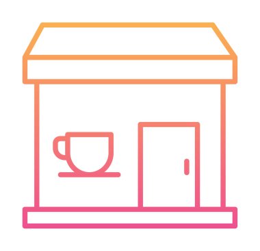 Kahve dükkanı ikonu. Basit logo