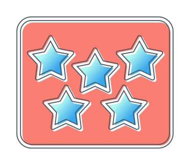 Beş Yıldız derecelendirme konsepti vektör çizimi