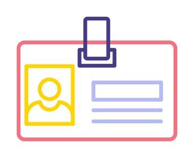 kimlik kartı simgesi, vektör illüstrasyonu basit tasarım