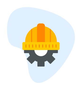 Cogwheel ikon vektör illüstrasyon tasarımlı kask               