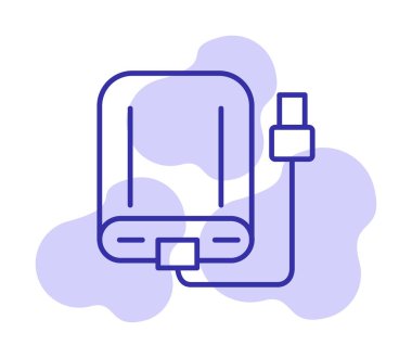 harici sabit disk simgesi, vektör illüstrasyonu basit tasarım