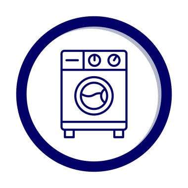 çamaşır makinesi simgesi, vektör illüstrasyonu