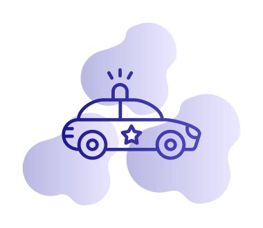 Polis araba simgesi. Vektör çizim