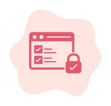 Basit güvenli veri simgesi, vektör illüstrasyonu