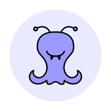 Sevimli uzaylı karakter Vektör illüstrasyonu