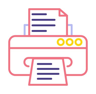 yazıcı simgesi web basit illüstrasyon