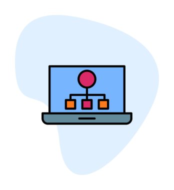 Basit Laptop Ekran simgesi, vektör illüstrasyonu