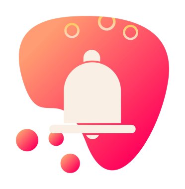 Basit Bildirim Zili simgesi, vektör illüstrasyonu