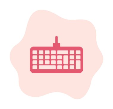 Kablolu klavye simgesinin basit web çizimi