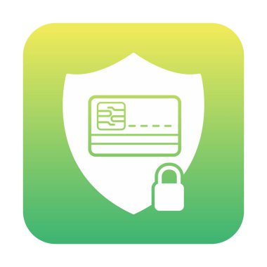 kart güvenliği simgesi, vektör illüstrasyonu