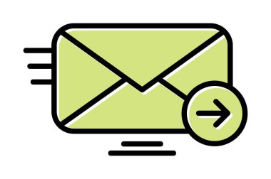 zarf, posta simgesi vektör illüstrasyonu