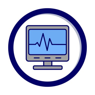 Ecg Okuma simgesi, vektör illüstrasyonu  