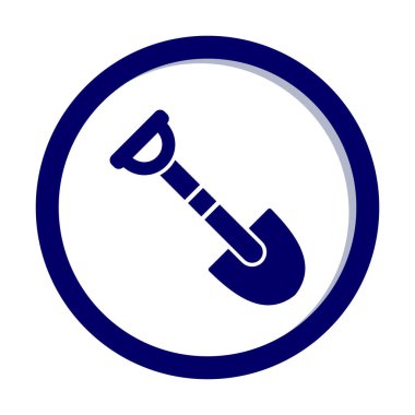 Bahçe küreği ikonu. Kürek karikatür simgesinin vektör çizimi                 