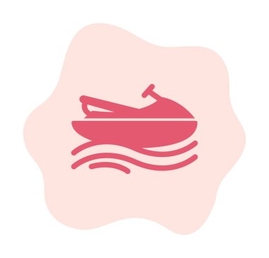 Deniz jeti kayağı ikonu. Web tasarımı için deniz jeti kayağı vektör simgesinin basit çizimi