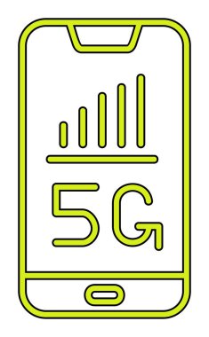 Akıllı telefonda 5G işareti, basit simge vektör illüstrasyonu 