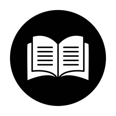 Basit Açık Kitap simgesi, vektör illüstrasyonu