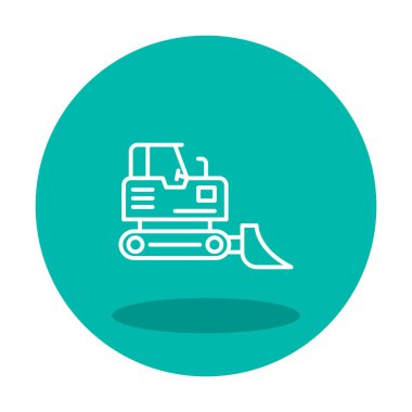 bulldozer icon vector logo illustration