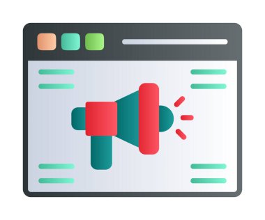 Çevrimiçi Reklam simgesi, vektör illüstrasyonu        