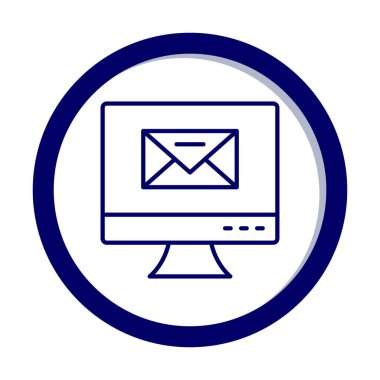 Basit e- posta simgesi, vektör illüstrasyonu