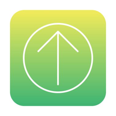 Yukarı ok simgesi, vektör illüstrasyonu, arayüz için düz tasarım 