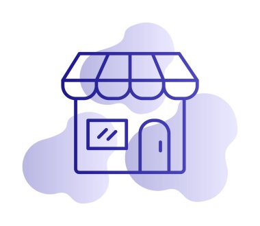 Dükkan cephesi simgesi, vektör illüstrasyonu