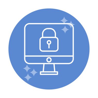 Beyaz arkaplanda asma kilit vektör çizimi