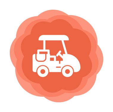 Golf Caddy simgesi, vektör illüstrasyonu