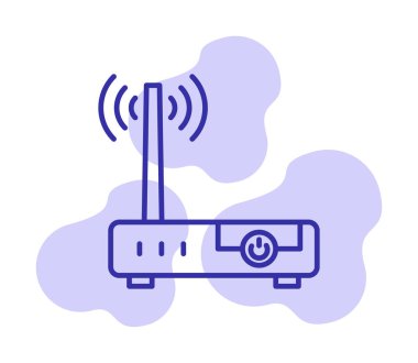 wifi sinyali, Router Aygıt vektör illüstrasyon tasarımı