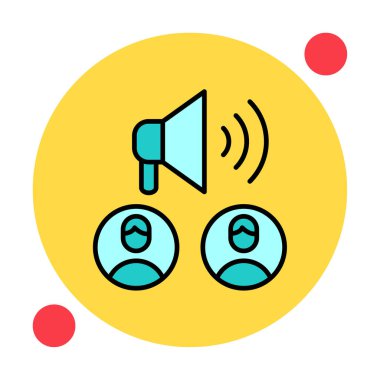 Kamu Tanıtım simgesi vektör illüstrasyonu