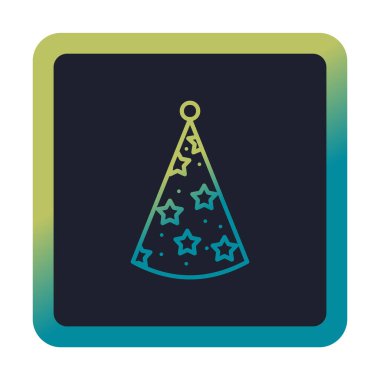 Basit Parti Şapkası simgesi, vektör illüstrasyonu