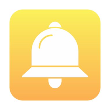 Basit Bildirim Zili simgesi, vektör illüstrasyonu